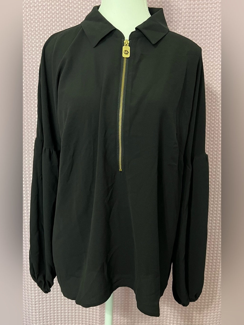 Michael Kors Black Top with Gold Logo Tag